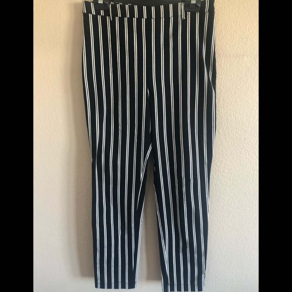 Black and White Stripped Dress Pants